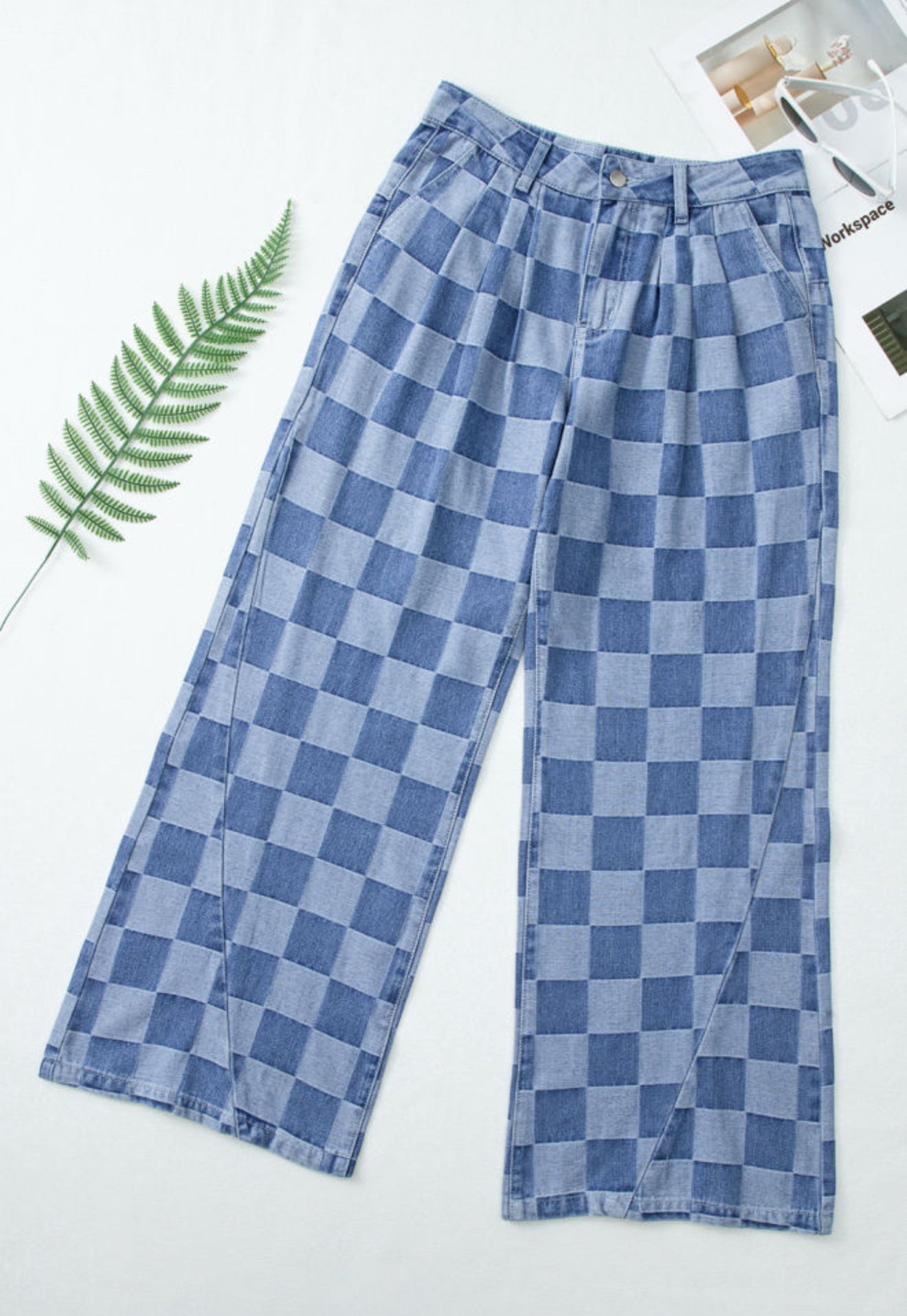 Women’s Checkered Wide Leg Pant